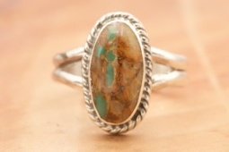 Genuine Boulder Turquoise Sterling Silver Ring